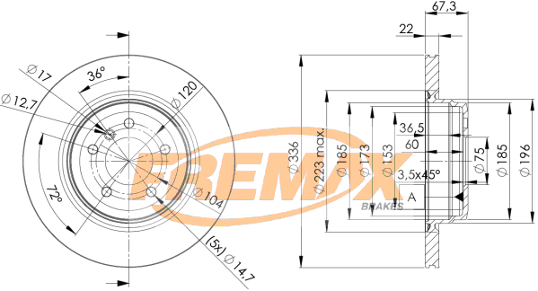 Brake Disc (Rear axle)  Art. BD4655