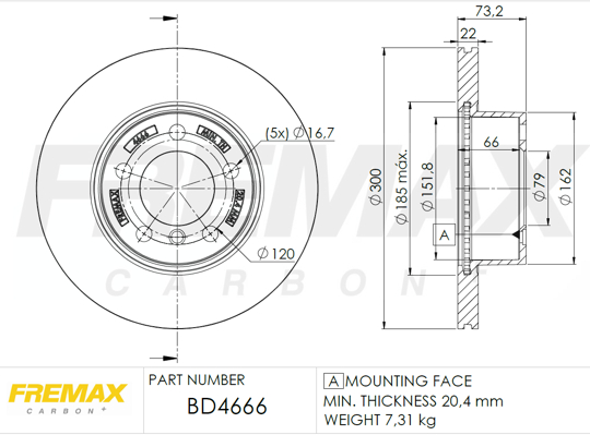 Brake Disc (Front axle)  Art. BD4666