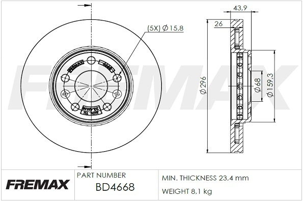 Brake Disc (Front axle)  Art. BD4668