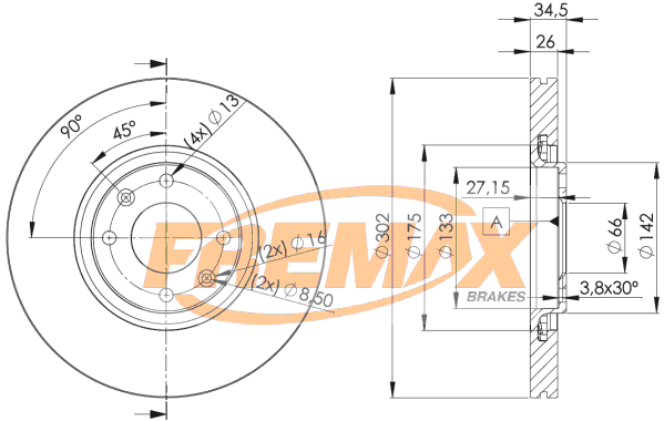 Brake Disc (Front axle)  Art. BD4698