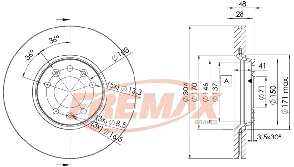 Brake Disc (Front axle)  Art. BD4755