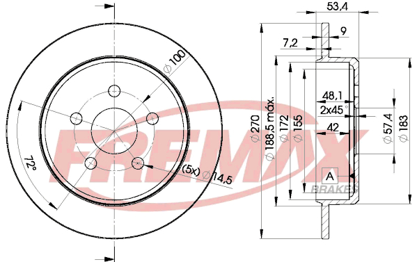 Brake Disc (Rear axle)  Art. BD5114