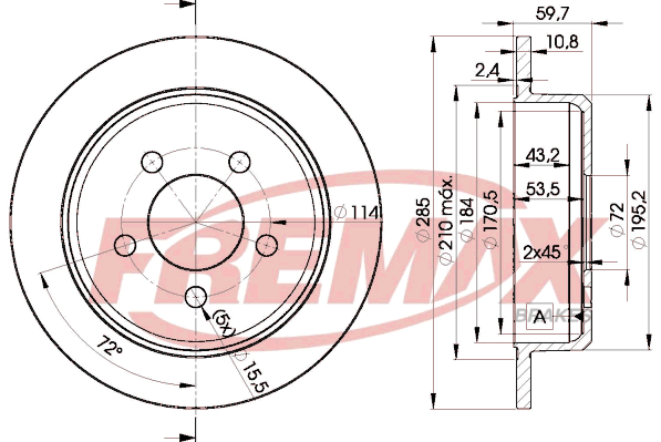 Brake Disc (Rear axle)  Art. BD5116