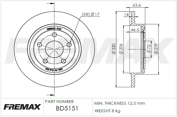 Brake Disc (Rear axle)  Art. BD5151