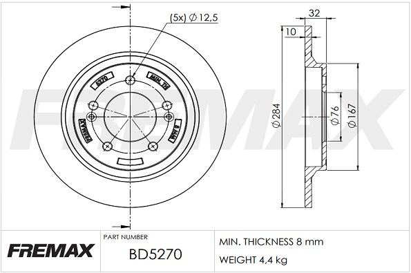 Brake Disc (Rear axle)  Art. BD5270