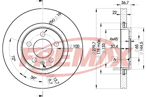 Brake Disc (Front axle)  Art. BD5603