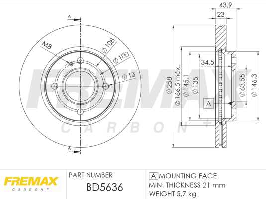 Brake Disc (Front axle)  Art. BD5636