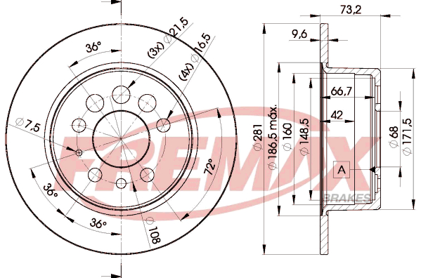 Brake Disc (Rear axle)  Art. BD5782