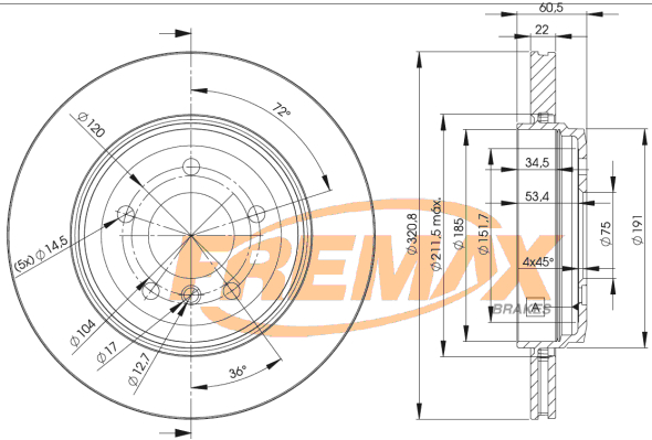 Brake Disc (Front axle)  Art. BD6074