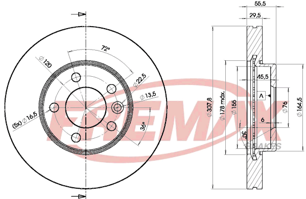 Brake Disc (Front axle)  Art. BD6153