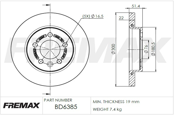 Brake Disc  Art. BD6385