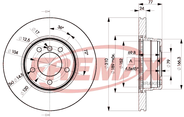 Brake Disc (Front axle)  Art. BD6402