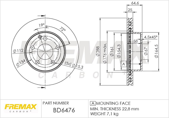 Brake Disc (Front axle)  Art. BD6476