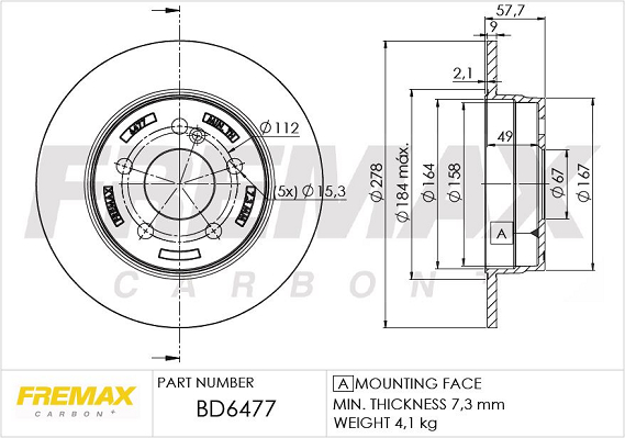 Brake Disc (Rear axle)  Art. BD6477