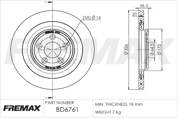 Brake Disc (Rear axle)  Art. BD6761