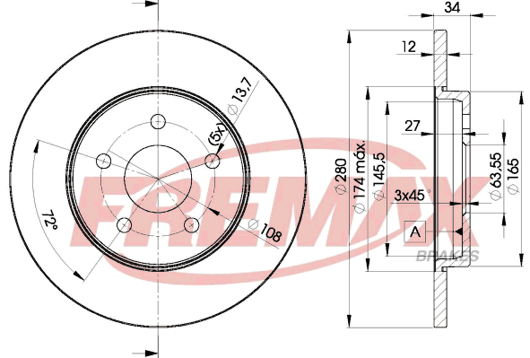 Brake Disc (Rear axle)  Art. BD6768