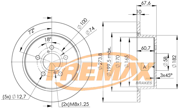 Brake Disc (Rear axle)  Art. BD7033