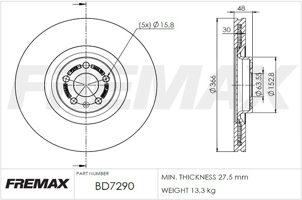 Brake Disc (Front axle)  Art. BD7290