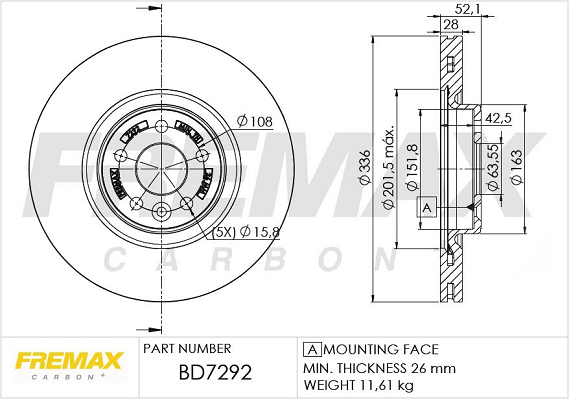 Brake Disc (Front axle)  Art. BD7292