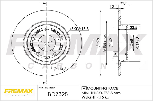 Brake Disc (Rear axle)  Art. BD7328