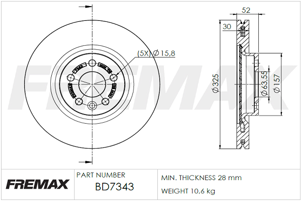 Brake Disc (Front axle)  Art. BD7343