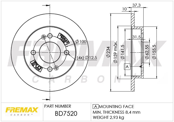 Brake Disc (Rear axle)  Art. BD7520