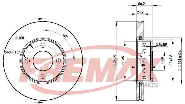 Brake Disc (Front axle)  Art. BD8012