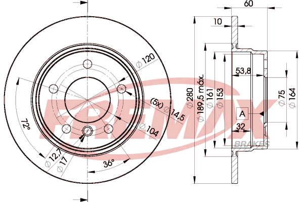 Brake Disc (Rear axle)  Art. BD8936