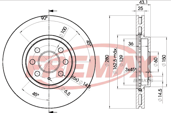 Brake Disc (Front axle)  Art. BD9007