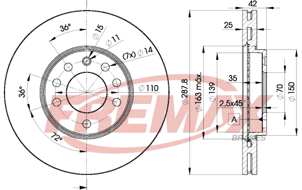 Brake Disc (Rear axle, Front axle)  Art. BD9043