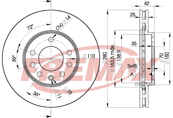 Brake Disc (Front axle)  Art. BD9060