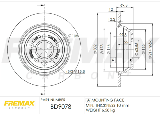 Brake Disc (Rear axle)  Art. BD9078