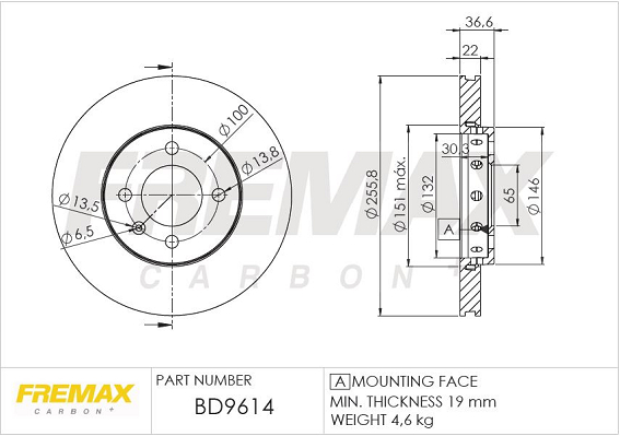 Brake Disc (Front axle)  Art. BD9614