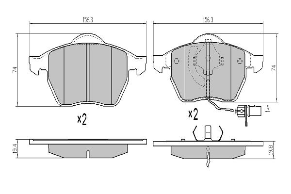 Brake pad, disc brake (Front axle)  Art. FBP0874