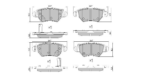 Brake Pad Set, disc brake (Rear axle)  Art. FBP1082