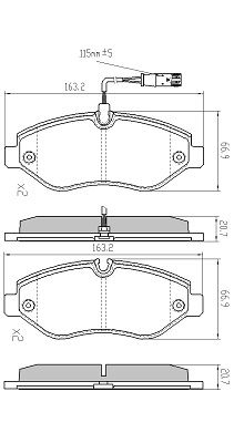 Brake Pad Set, disc brake (Front axle)  Art. FBP1520