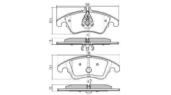 Brake Pad Set, disc brake (Front axle)  Art. FBP1652