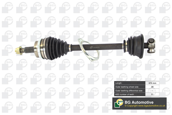 Drive Shaft (Front axle, left)  Art. DS9510LA