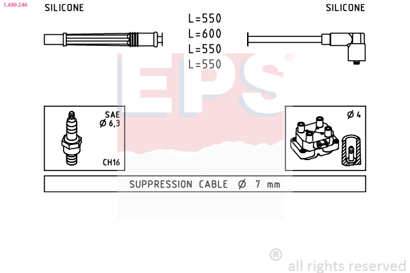 Ignition Cable Kit (Double cloth)  Art. 1499246