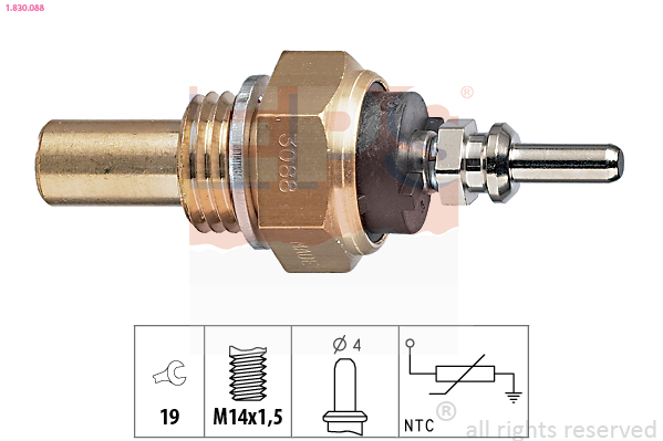 Sensor, coolant temperature (Front axle, left)  Art. 1830088