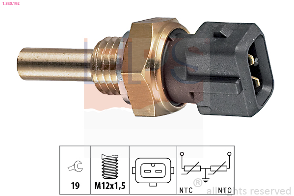 Sensor, coolant temperature (Rear axle, lower, Inner)  Art. 1830192