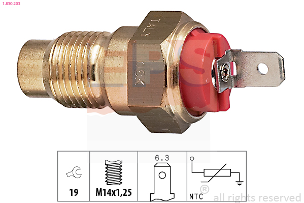 Sensor, coolant temperature (M14 x 1.25)  Art. 1830203