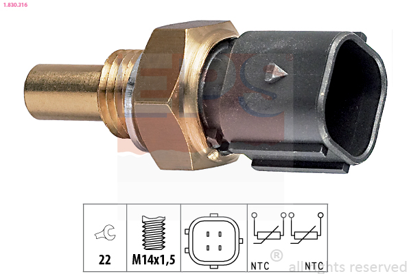 Sensor, coolant temperature  Art. 1830316