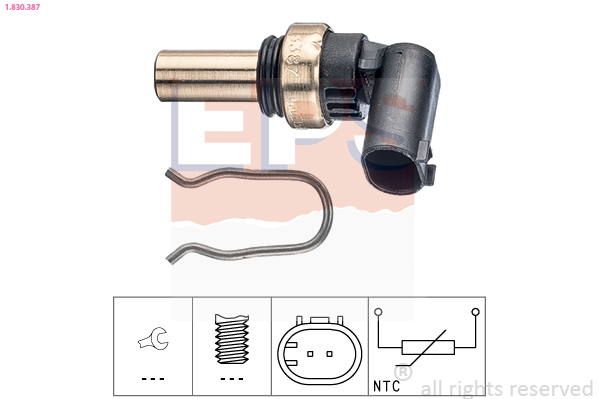 Sensor, coolant temperature (Front axle)  Art. 1830387