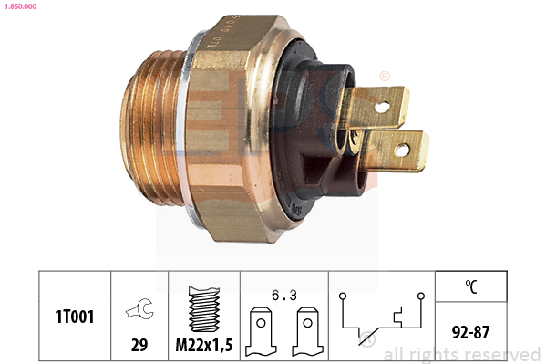 Temperature Switch, radiator fan (Back, left, Back, right)  Art. 1850000