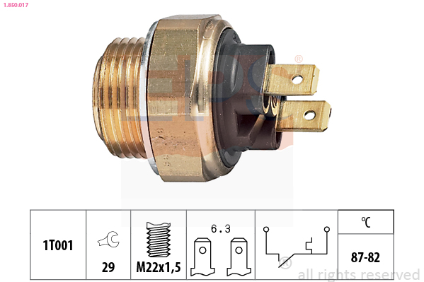 Temperature Switch, radiator fan (Right)  Art. 1850017