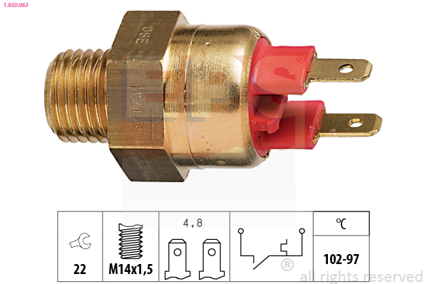 Temperature Switch, radiator fan (Rear axle, left)  Art. 1850063