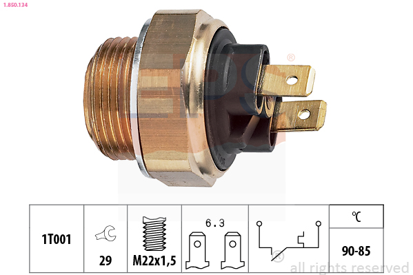 Temperature Switch, radiator fan (Back, left, Back, right)  Art. 1850134