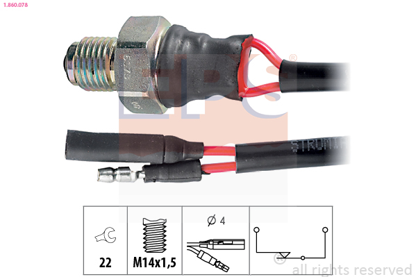 Switch, reverse light (Pulley side)  Art. 1860078