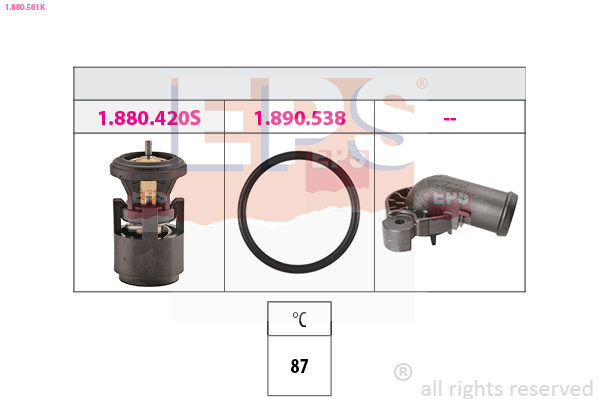 Thermostat, coolant (Front, Left)  Art. 1880561K